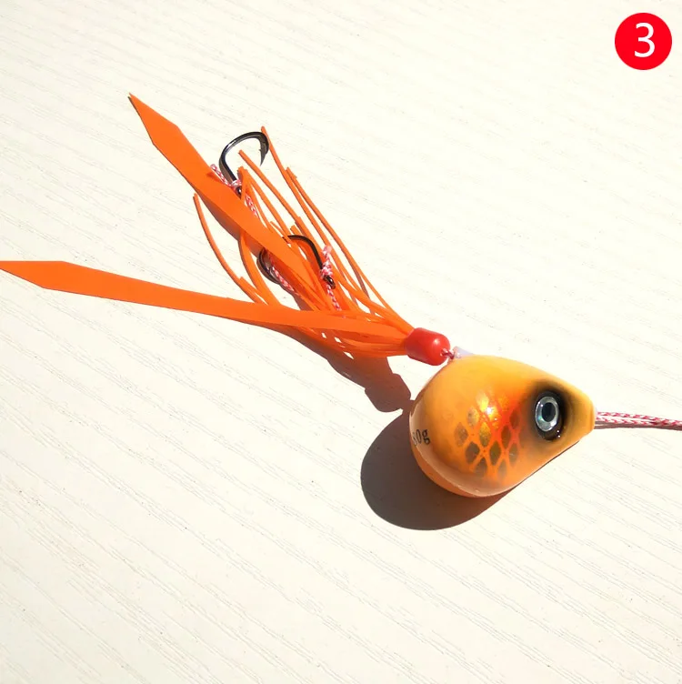 45g orange 1pc 1 шт. 45 г/60 г/70 г/80 г Pesca слайдер Snapper/море bream джиг голова с юбкой свинец джиг приманка - Цвет: 45g orange 1pc