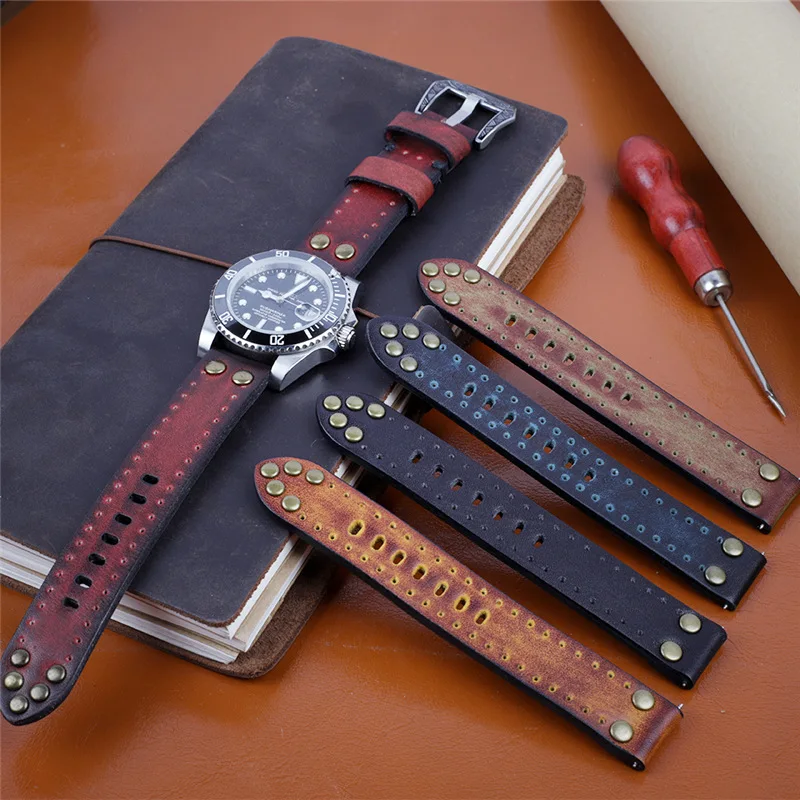 Wristwatch Leather Band 18mm 20mm 22mm 24mm Watch Strap Bracelet Strap on Men Women's Watches Belt With Pin Clasp Buckle enlarge