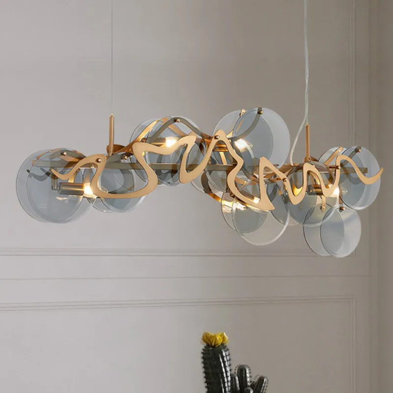 

Роскошный светильник в стиле постмодерн, дизайнерская простая стеклянная лампа для столовой, современная лампа для спальни, учебной комнат...