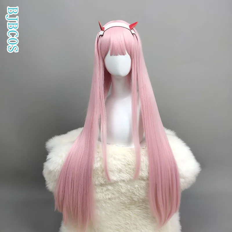 

Anime DARLING in the FRANXX 02 Cosplay Wigs Zero Two Wigs Without Headwear 100cm Long Pink Synthetic Hair Perucas Cosplay Wig