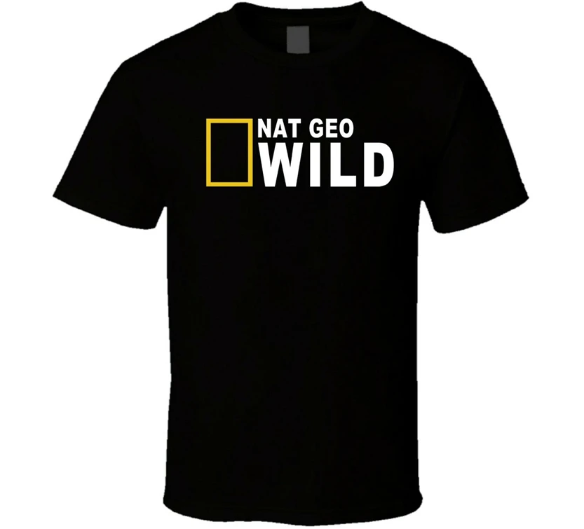 National Geographic Wild Логотип S M L XL черная хлопковая футболка Спортивная