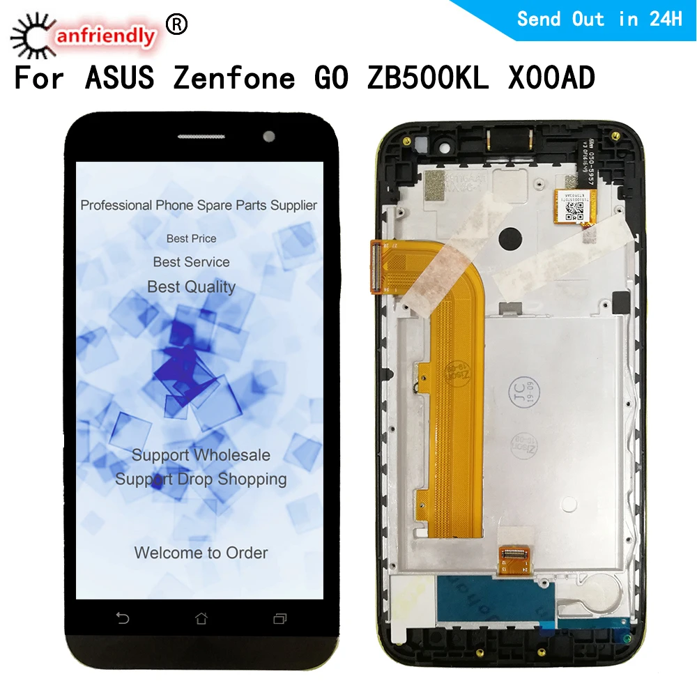 For ASUS Zenfone GO ZB500KL X00AD LCD Display+Touch Screen Digitizer with frame Assembly Replacement For Asus ZB500KL lcd