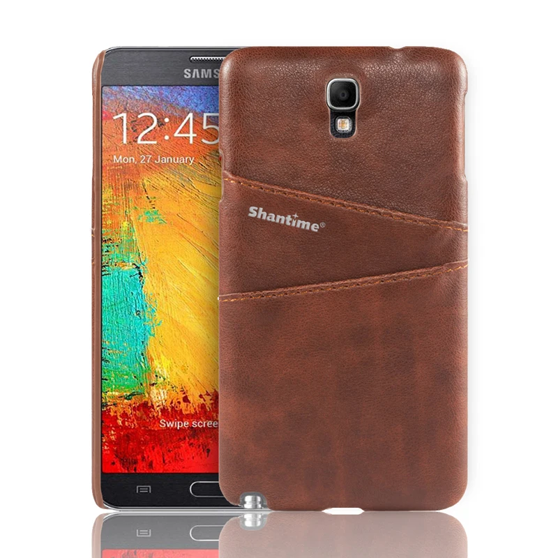 Brown Чехол-бумажник из искусственной кожи для samsung Galaxy Note 3 Neo N7505, чехол для телефона samsung Galaxy S4 i9500, чехол с отделениями для визиток - Цвет: Brown