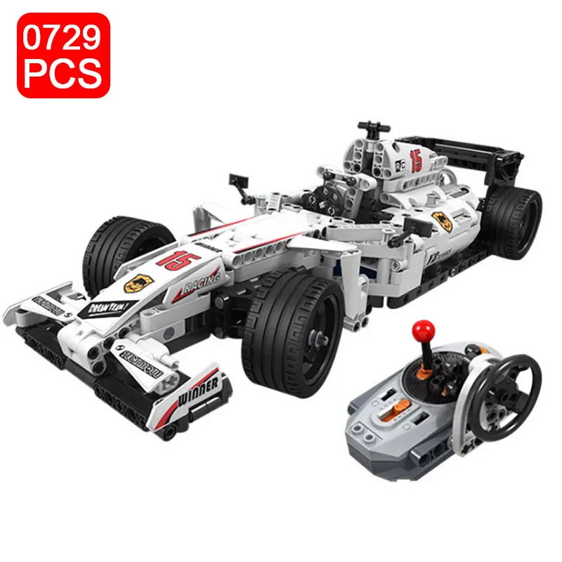 

729pcs High-Tech F1 Racing Car Remote Control Technic RC Car Electric truck Building Blocks bricks Toys Children gifts 7115