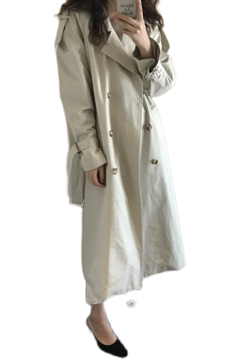 

Korean style trench coat for women 2020 autumn new plus size windbreaker abrigos mujer female lace-up jacket