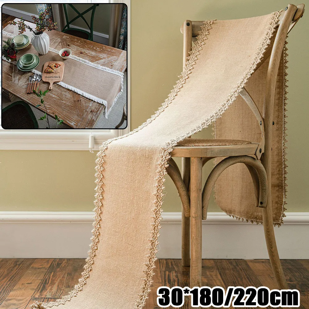

Cotton Linen Table Runner With Tassels Table Cover Waterproof Oilproof Rectangular Wedding Dining Tea Table Cloth For Party