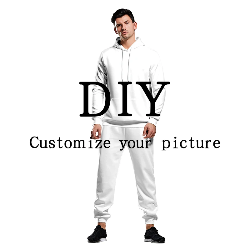 

NADANBAO DIY Customize Casual Tracksuits Two-pieces Sporting Set Unisex Autumn and Winter Sweatshirts Fashion 3D Printing Pants
