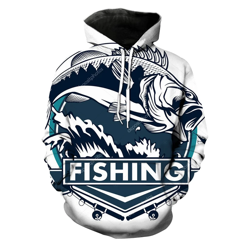 

Модная мужская толстовка, Крутая толстовка в стиле Харадзюку С 3D-принтом карпа, рыбалки, повседневная мужская толстовка большого размера