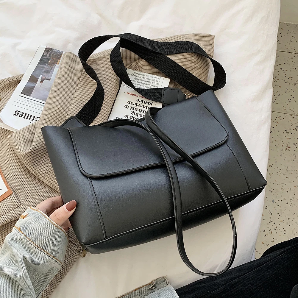 

PU Leather Crossbody Bags Female Simple Totes SimpleSolid Color Summer Lady Shoulder Handbags for Women 2020 Trend