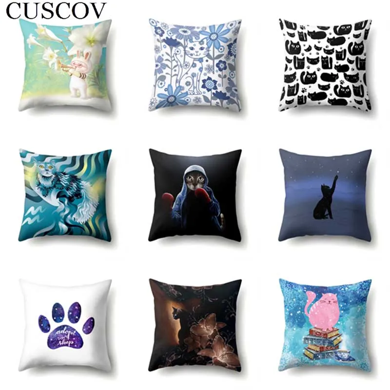 Модная наволочка для дивана из полиэстера с принтом маленького мультяшного