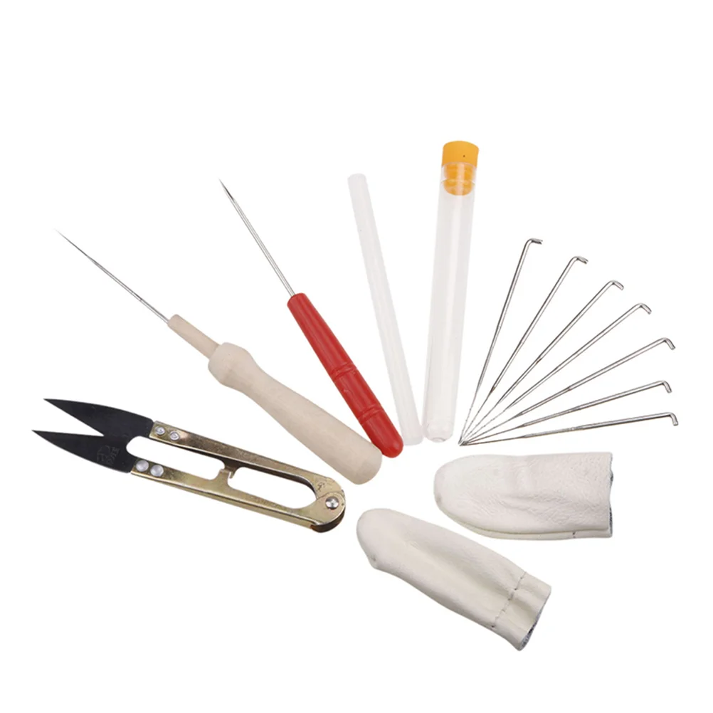 

Needle Felting Starter Kit Set Includes Felting Pad & Needles & Scissor & Wooden Felting Handle & Awl & Finger Stall & Glue