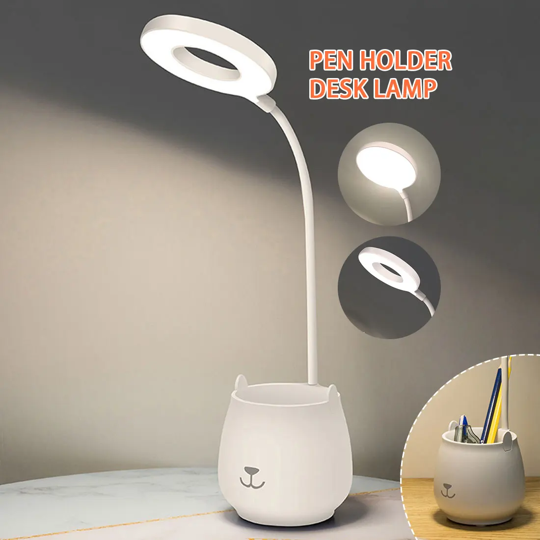 

Led Table Lamp For Study with Usb Touch Dimmable LED Stand Desk Light Reading Lamp Modern Flexible Study Lamp with Pen Holder