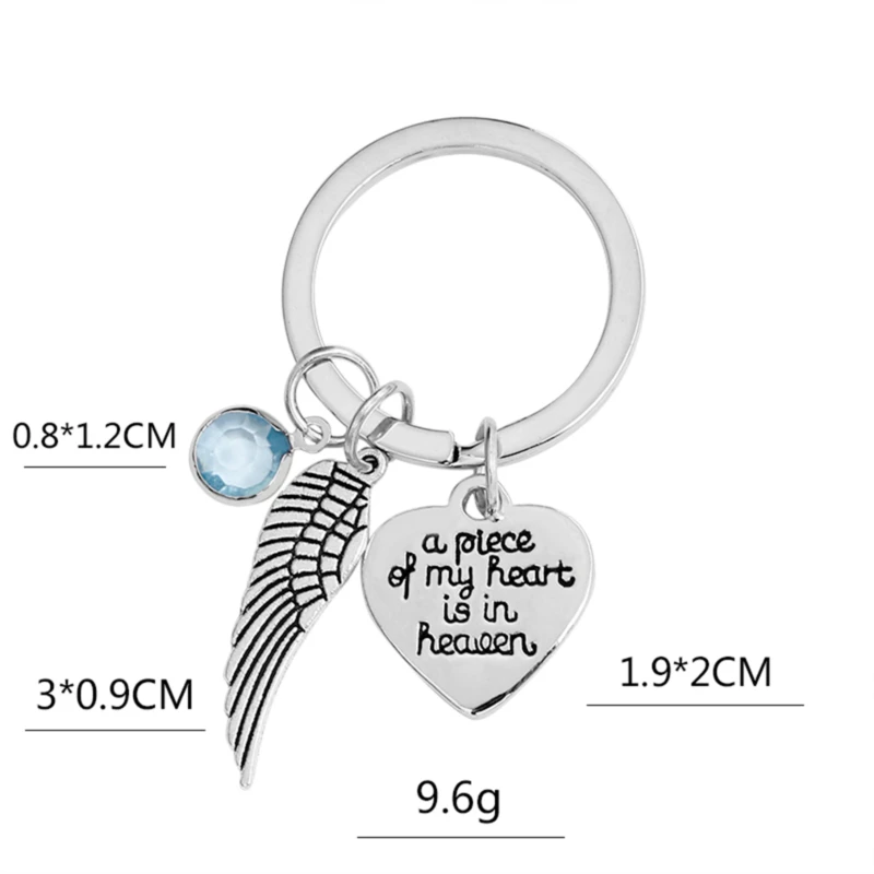 

1PC A Piece Of My Heart Is In Heaven Loss of Mom Dad Grandma Memorial Key Rings Bereavement Family Sympathy Gift