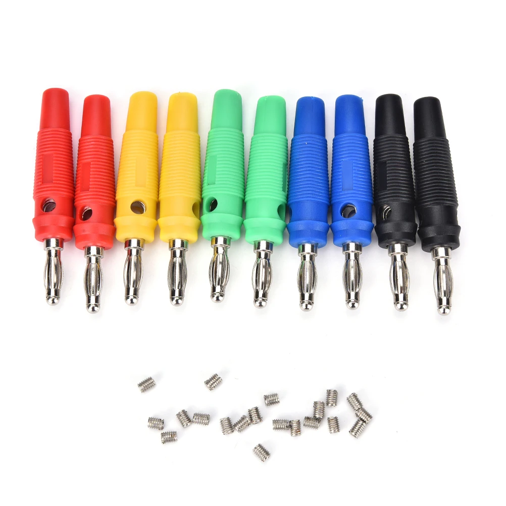 

10Pcs 4mm Banana Jack Plug For Cable Terminals 4MM Banana Plug Audio Speaker Connectors Amplifier Speaker Binding Post