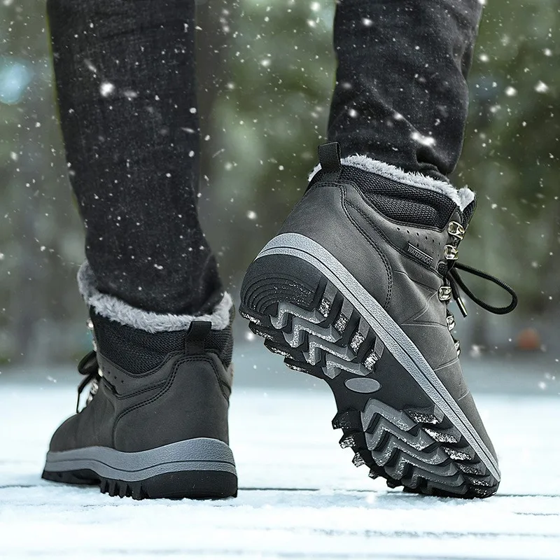Winter Sneakers For Men Women High Top Outdoor Trekking Walking Hiking Sports Shoes Warm Plush Anti Skid Camping Snow Boots