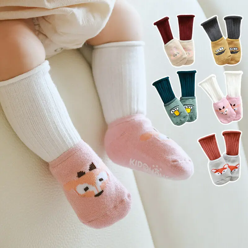 Детские носки с объемным рисунком для девочек 2 в 1 милые вязаные эластичные