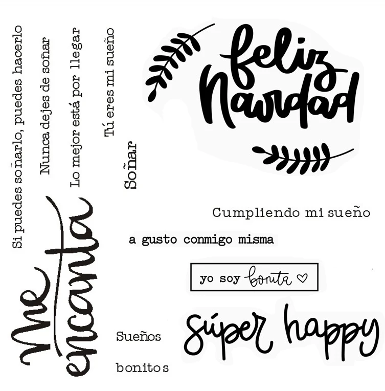 Прозрачный силиконовый штамп с испанской фразой/печать для скрапбукинга своими