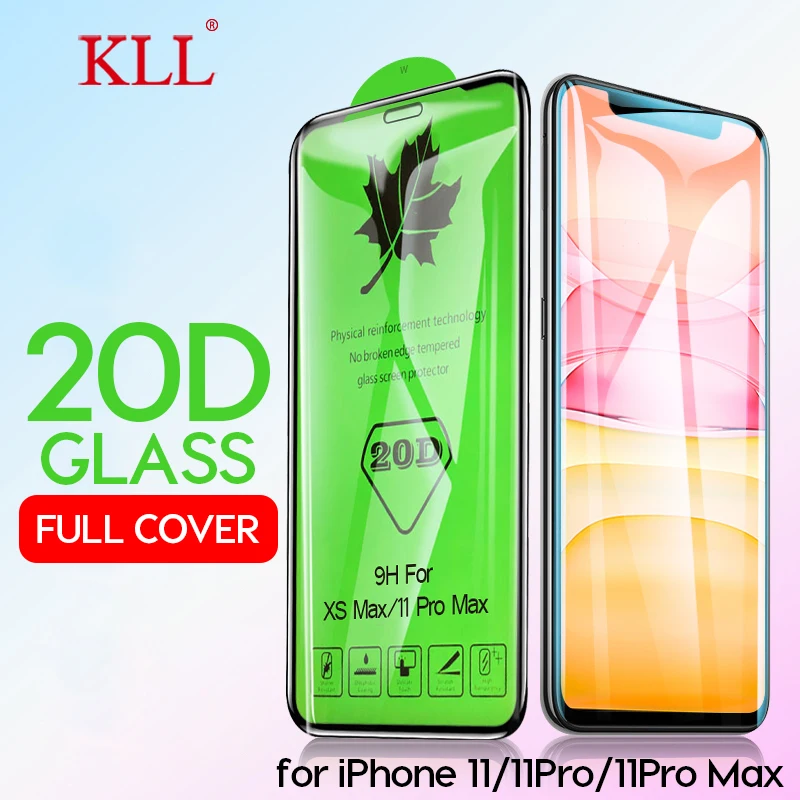 20D стекло для iPhone 11 12 Pro Max XS X XR полное покрытие изогнутые края Защита экрана 6 6s 7 8