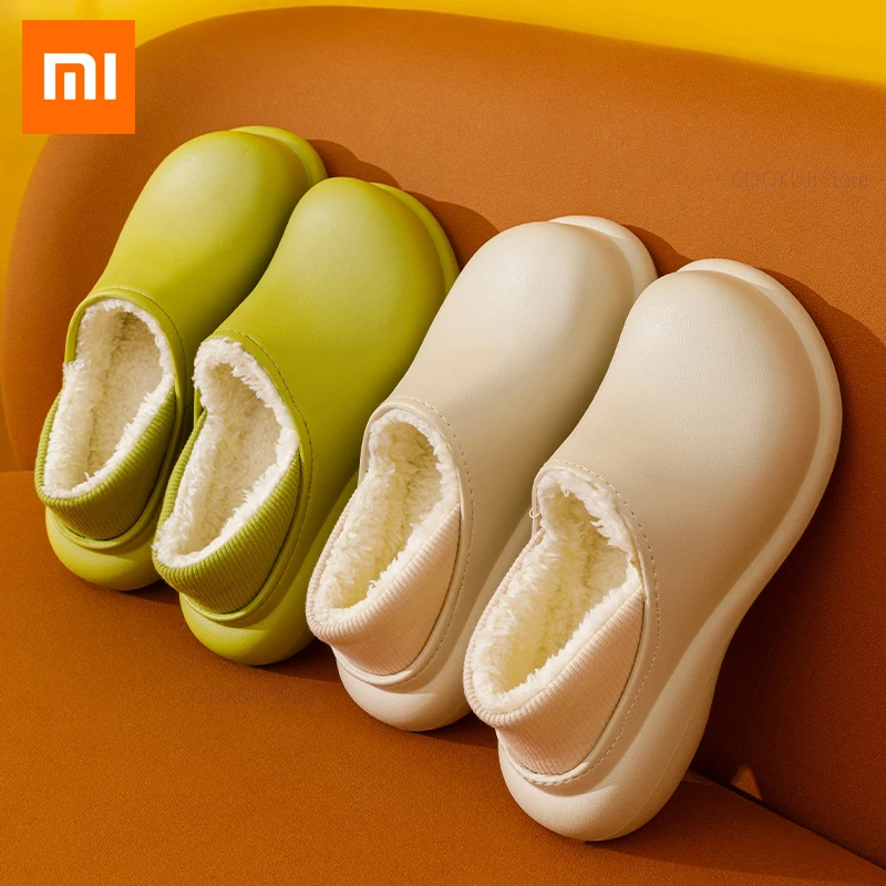 

Xiaomi Winter Slippers Warm Waterproof Women Couples Non-Slip Plush Comfortable Cotton Plush Warm Indoor Outdoor Cozy Home Shoes