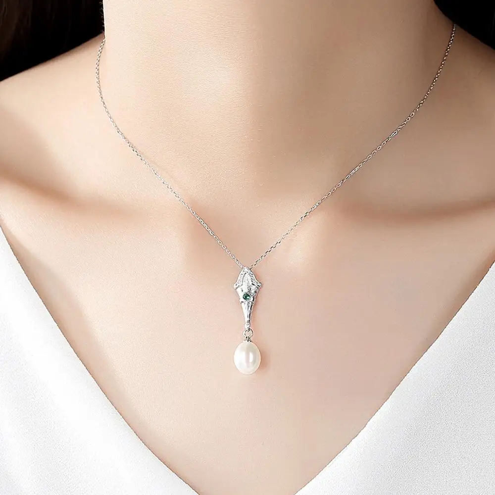 High Quality 925 Sterling Silver Pearl Necklace Fashion Natural Freshwater Pendant for Woman Mother Gifts | Украшения и