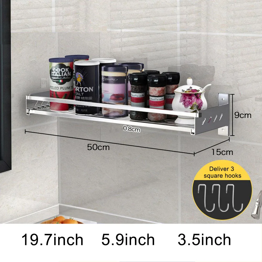 

Stainless Steel Seasoning Bottle Storage Rack For Kitchen Organizer Kitchenware Shelf Wall Hanging Kitchen Utensils Holder