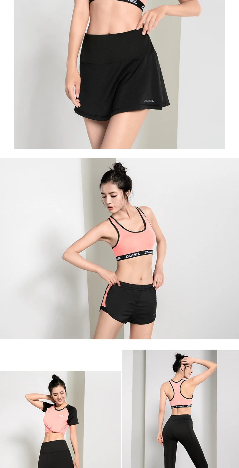 CAMEL, спортивные костюмы, спортивный костюм, 5 шт., для женщин, зимние, для бега, быстросохнущие, с длинным рукавом, для фитнеса, тенниса, юбки, леггинсы, для тренировок