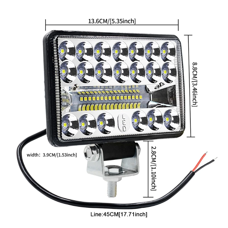 

4" Square Led Light Bar Driving Pods Flood Beam Work Light Lampcar Light For 4x4 Led Bar Offroad SUV ATV Tractor Boat