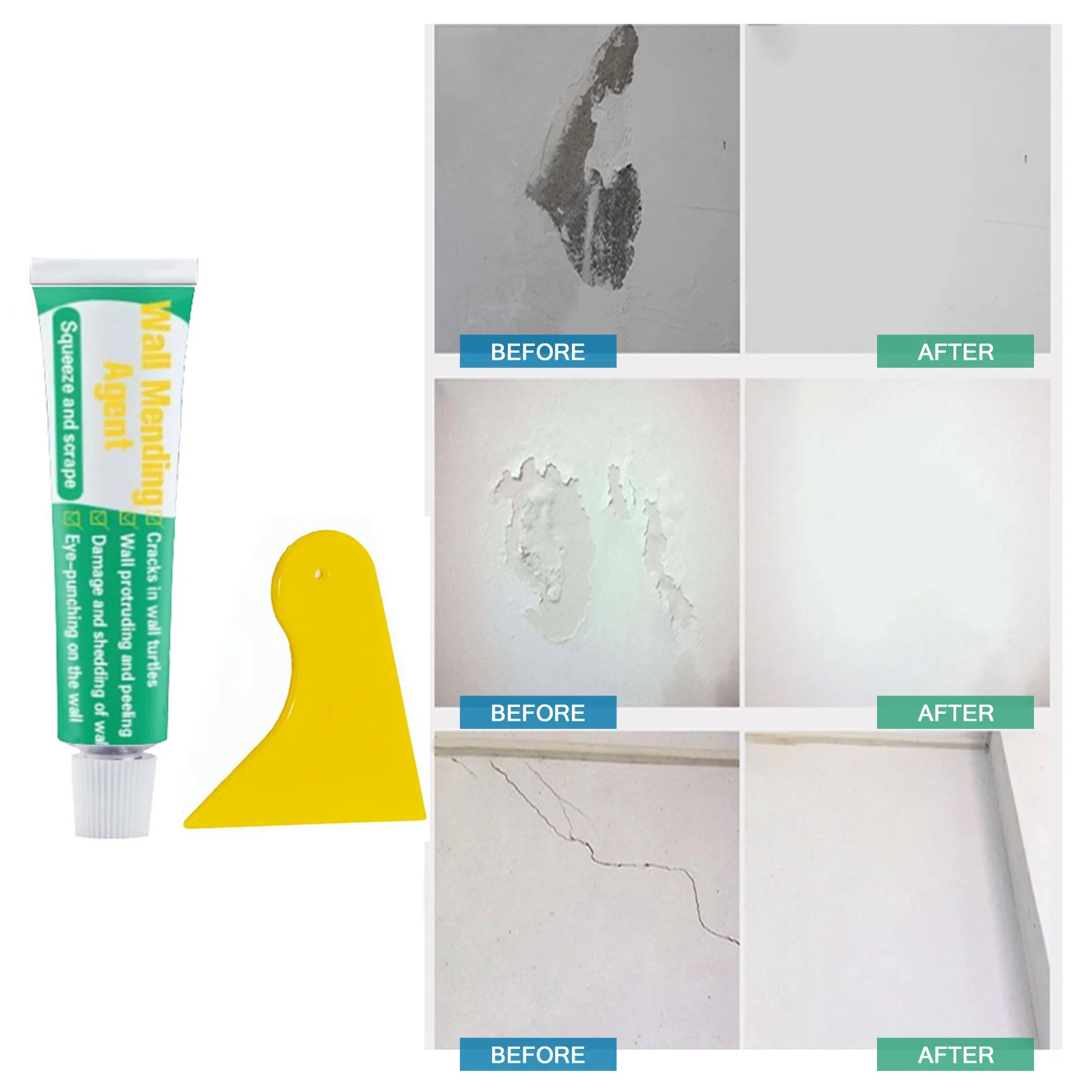 

20G Wall Repair Cream Agent Crack Nail Peeling Graffiti Gap With Scraper Hot Sale
