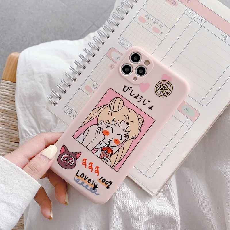 

Sailor Moon Phone Case For iphoe X XR XS Max Case For iphone 12 7 8 plus 11 Pro Max SE 2020 12promax Cover Cute Soft Cases Capa