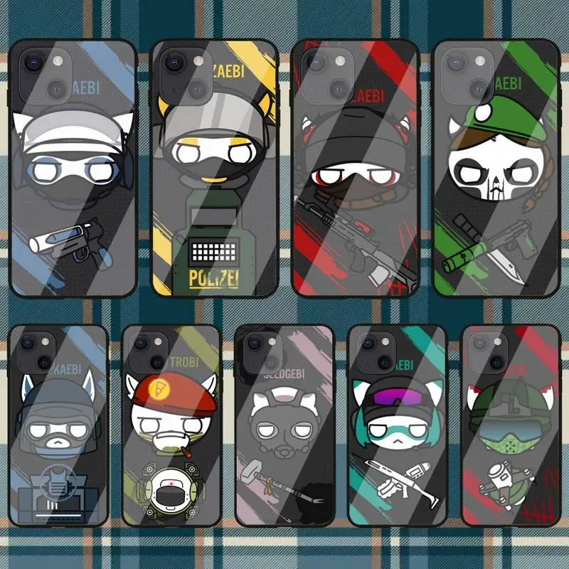 

RUICHI Game Rainbow six Phone Case For iPhone13 12 Mini 11 Pro XS Max X XR 7 8 Plus Glass Shell