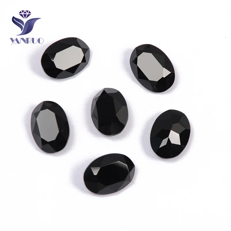 Jet Yanruo 4120 Овальные Стеклянные Стразы Самоцветы DIY шитье кристаллы Декоративные Камни Точка назад пришитые Стразы для украшения для одежды - Цвет: Jet