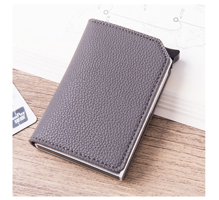 BISI GORO Anti-theft Card Case Carbon Fiber RFID Pop-up Clutch Smart Card Wallet Multifunctional Men Unisex Card Holder