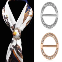 women custom shawl ring clip scarves fastener gold crystal silk scarf buckle brooch wedding jewelry female fashion gift