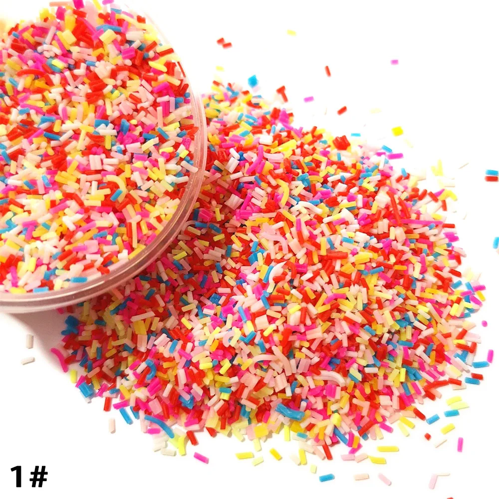 Color 1 20g 20 г крошечные милые полимерные красочные мягкие глины для слизи наполнитель DIY Поставки конфеты поддельные торт десерт грязь частицы посыпать аксессуары - Цвет: Color 1 20g