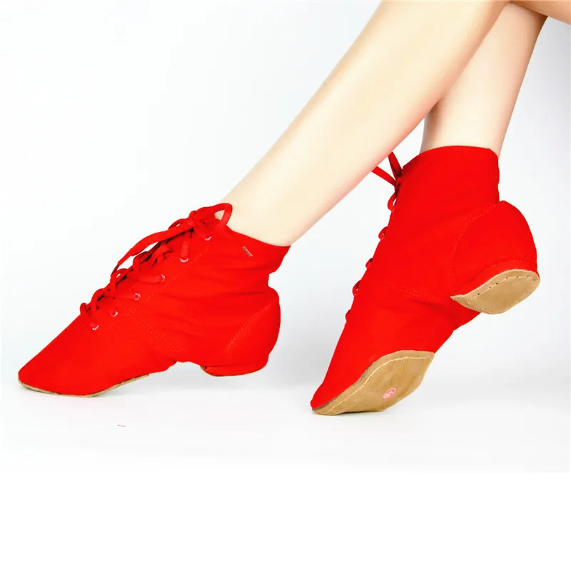 SUN LISA Women's Jazz Dancing Shoes Jazziness Modern Ballet Dance Shoes Black/ Red