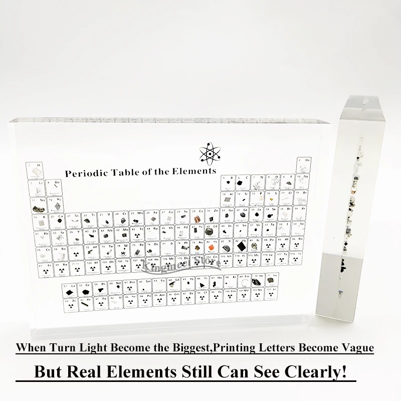 Free shipping Periodic Table  With Real Element School Day Teachers Day Birthday Gift Chemistry Periodic Table of element