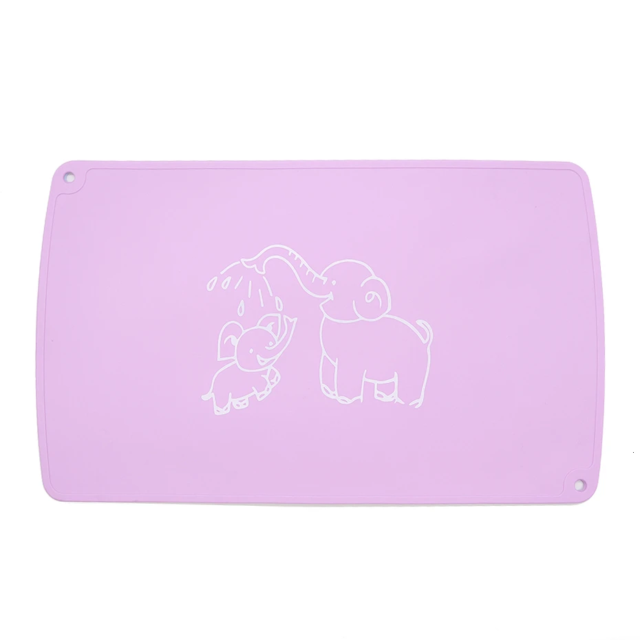 Elephant purple Силиконовая подставка для малышей, детский коврик для тарелок, силиконовый коврик для стола, водонепроницаемый Теплоизоляционный кухонный гаджет, легко чистится - Цвет: Elephant purple