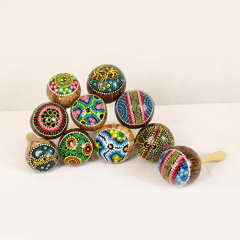 Кокосовая Скорлупа песок молоток шейкер Aslatua Gourd Kashaka Индонезия погремушка