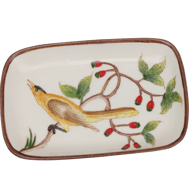 

New Chinese Style Painted Handmade Soap Dish Ceramic Soap Dish Toilet Oval Soap Dish Bathroom Towel Dish, Bath Soap Dishes 2021