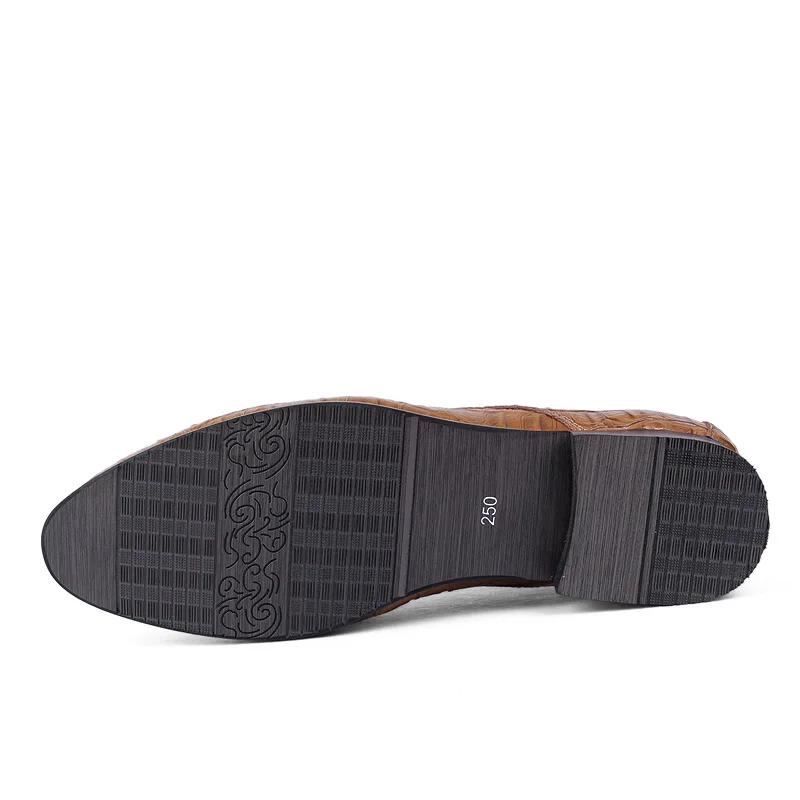 

High quality spring and autumn men's shoes crocodile cattle leather shoes breathable large size 35-50 office men's casual shoes