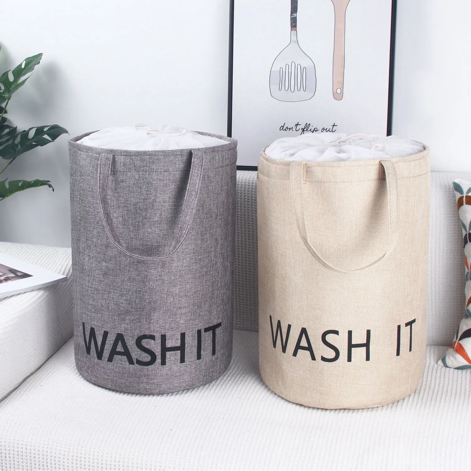

Linen Household Dirty Laundry Basket With Lid Folding Clothing Storage Bucket Clothes Toys Organizer Handle Laundry Hamper