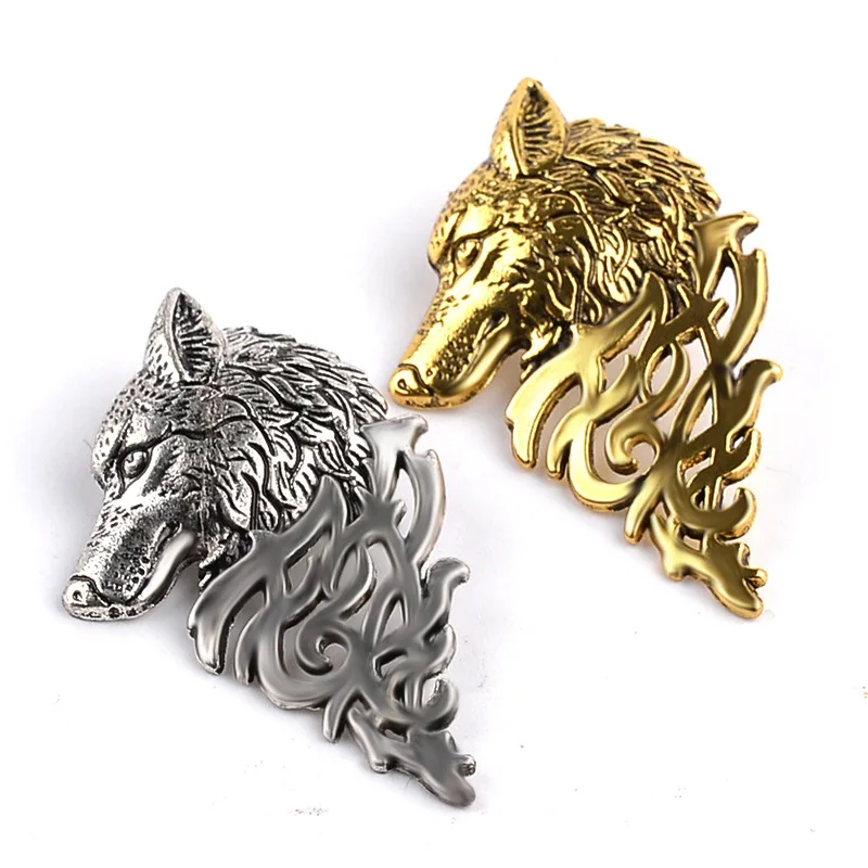 

Retro Jewellery Cutout Wolf Metal Brooches Pin Vintage For Men lovers Gifts