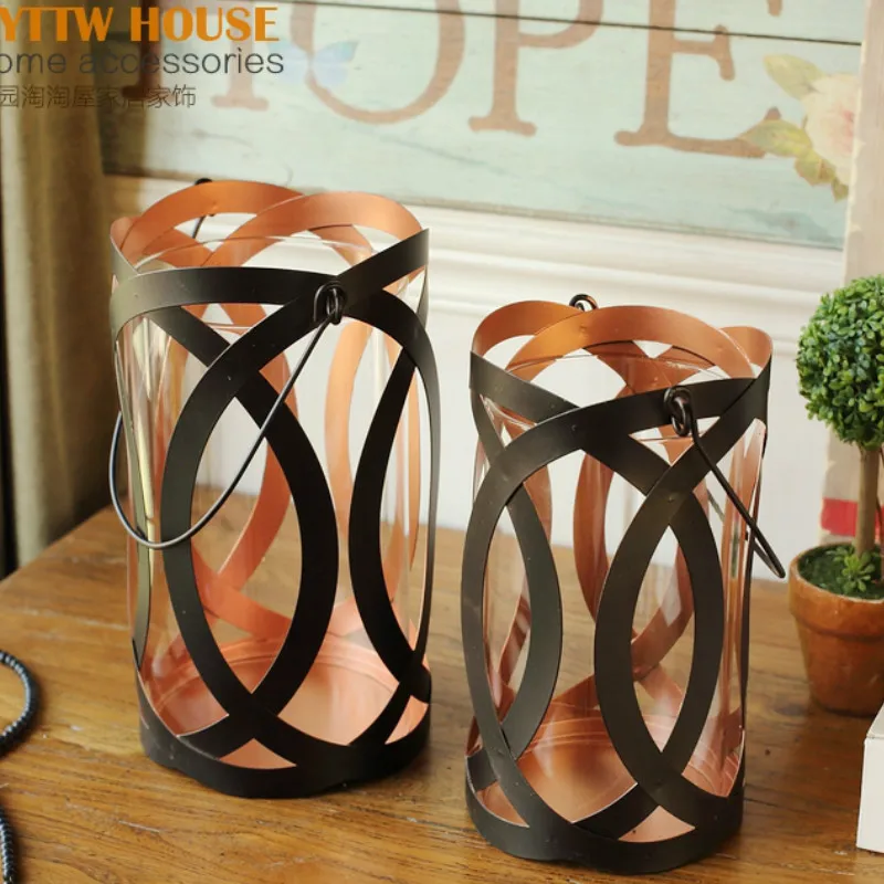 Простой черный Настольный подсвечник роскошный романтический минималистичный в