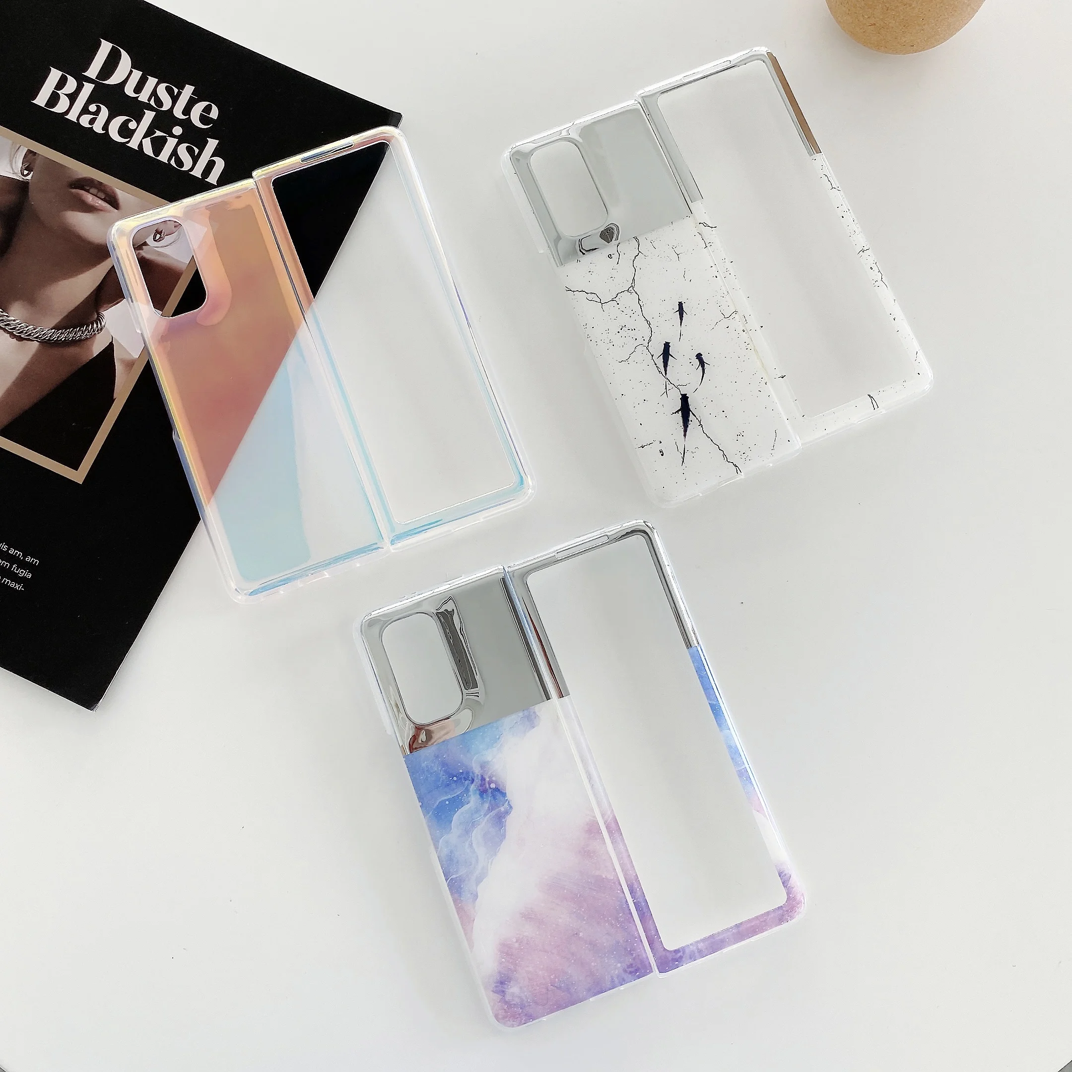 

Xiaomi folding purple colorful and mirror mobile phone protective case For Xiaomi Mixfold