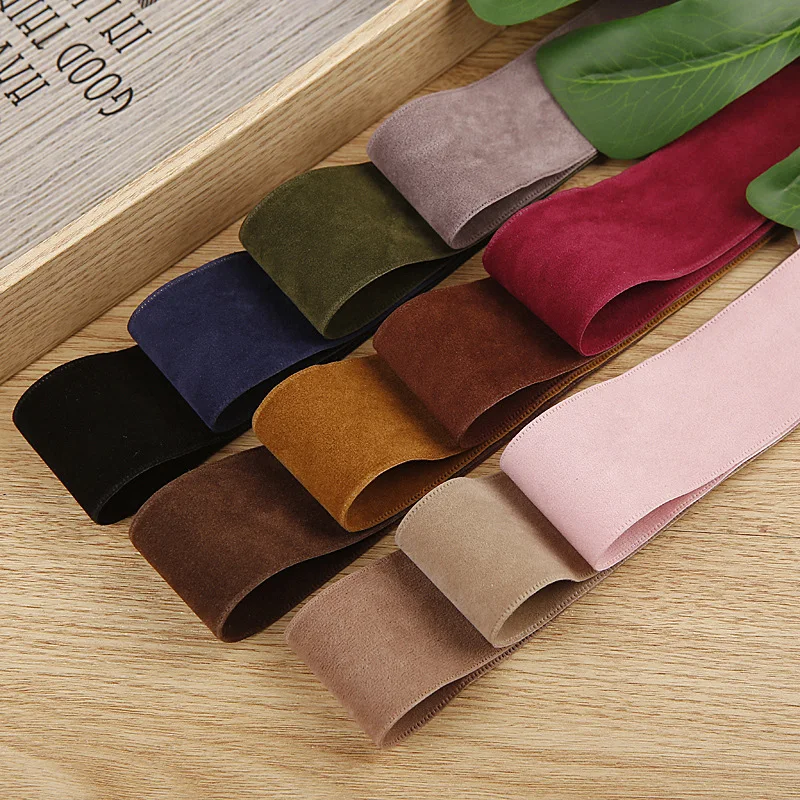5 ярдов 25 мм/40 мм замшевая однотонная лента для рукоделия материал волос сумка