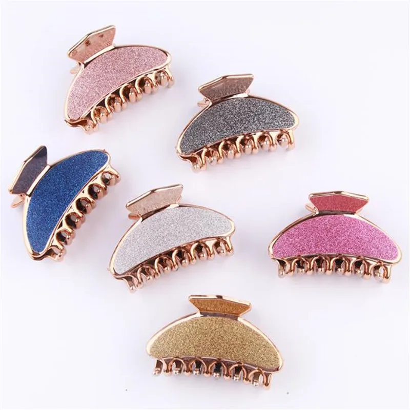 

Fashion Glitter Colorful Girls Hairpins Crab Hair Claw Women Barrettes Scrub Hair Clips Hairgrip Hair Accessories Headwear