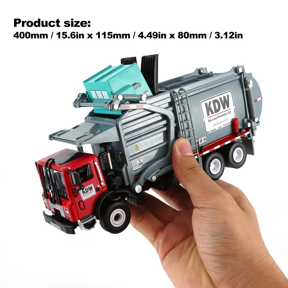 

Vehicle 1:24 Material Transporter Static Car Kaidiwei 625040 Boxed Material Transporter Sanitation Cleaner Garbage Truck