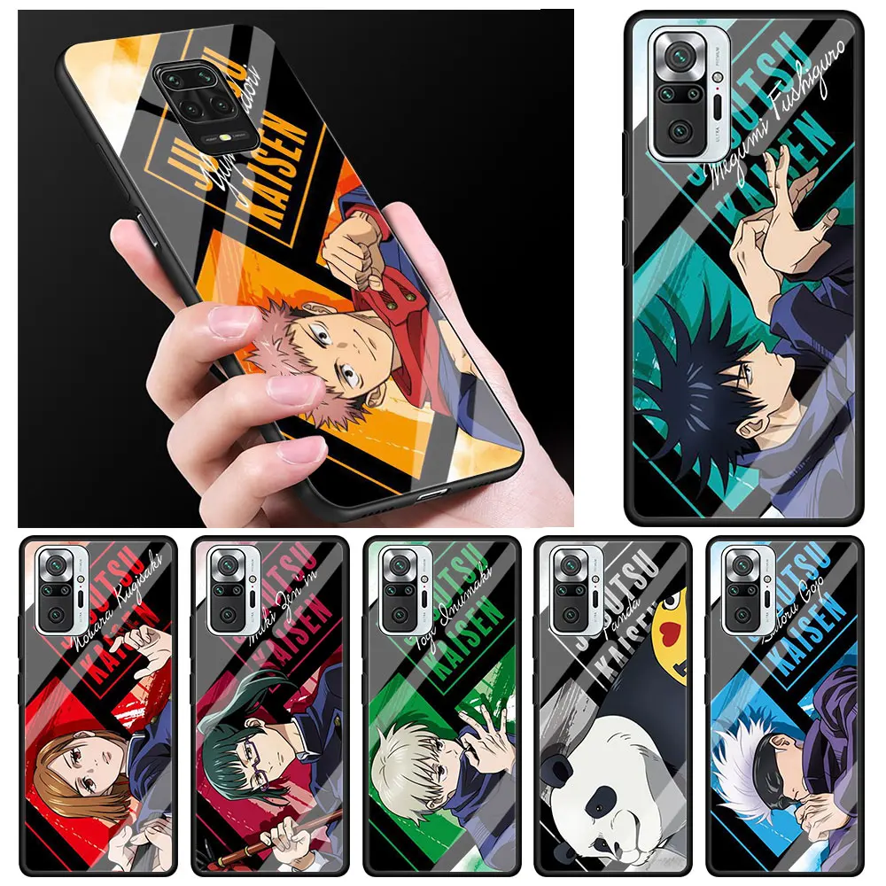 

Anime Jujutsu Kaisen Glass Call Phone Case For Xiaomi Redmi Note 9S 8 9 5G 10 K40 Pro Plus 7 9 8 8T 9C 9A K30 9T 8A Cover