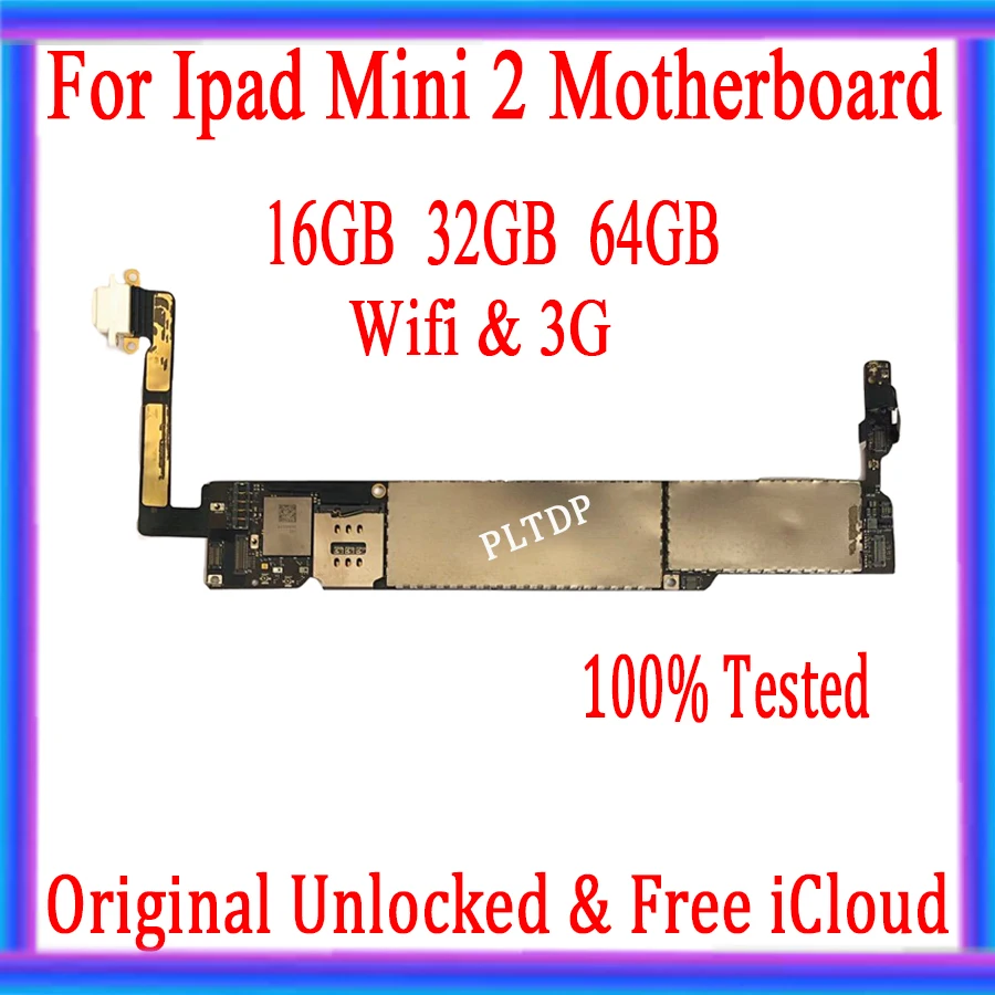 Для Ipad mini 2 материнская плата 16 Гб/32 ГБ/64 ГБ оригинальная разблокированная