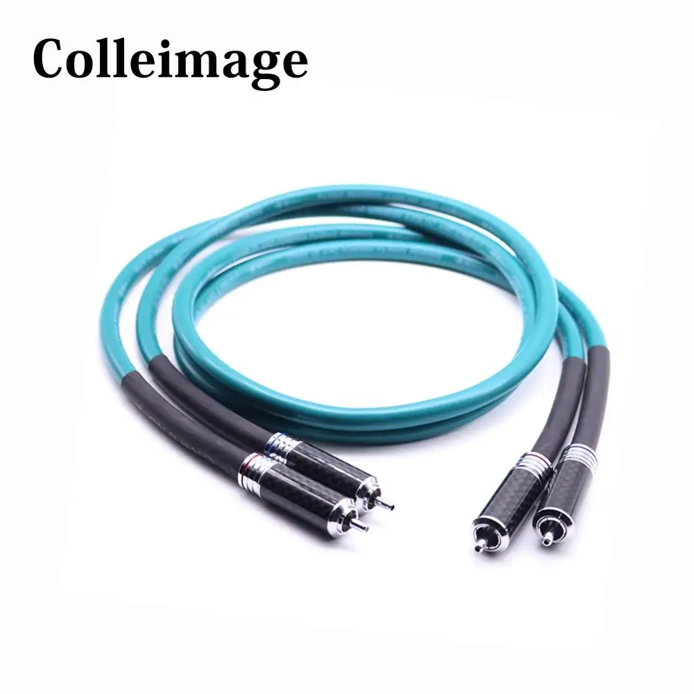 Colleimage Hifi углеродный Fber RCA штекер CD DVD плеер аудио Интерконнектор кабель 2RCA к